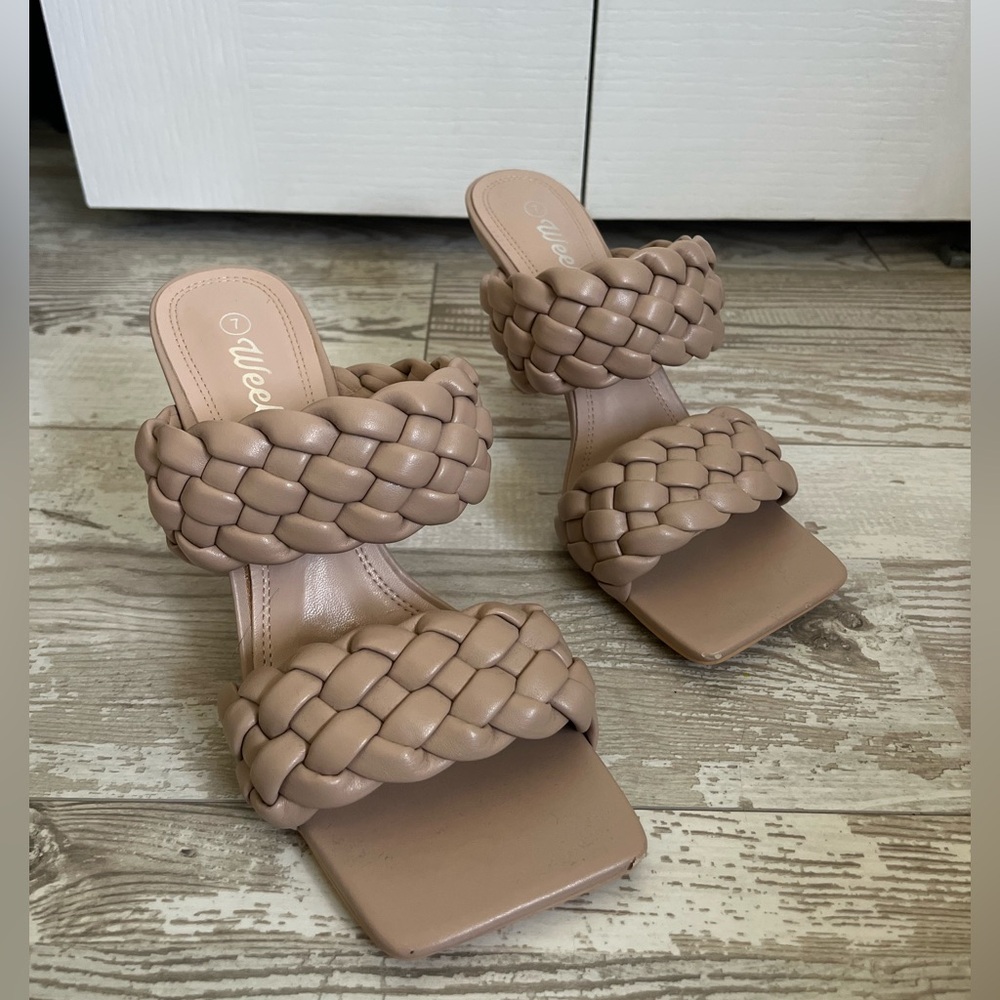 Weeboo Braided Beige Heels